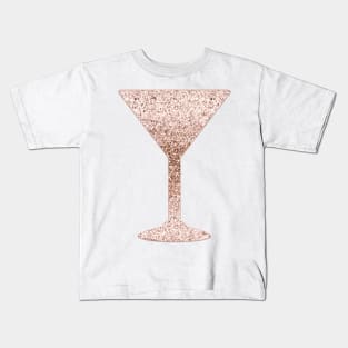 Martini - rose gold glitter Kids T-Shirt